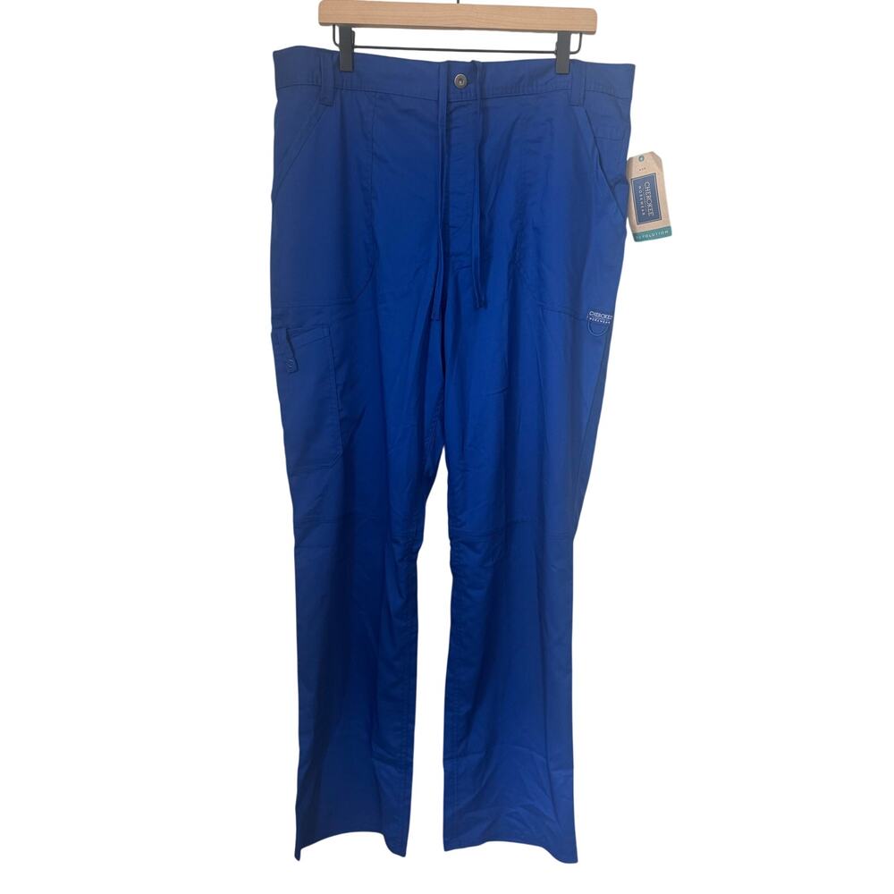 NWT Cherokee Workwear Revolution Scrub Pants Men L Tall Blue Stretch